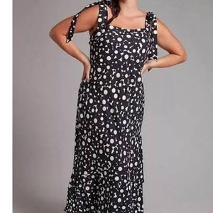 NWT ANTHROPOLOGIE $188 HUTCH Flounced Shoulder-Tie Midi Dress 1X
